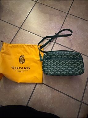 Green Goyardine Crossbody Bag